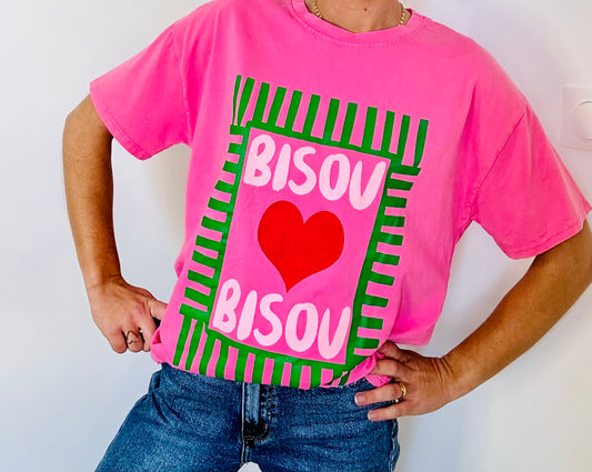 T-shirt bisou rose