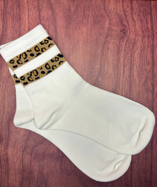 Chaussettes léopard blanche